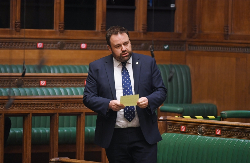 Chris Loder MP speaking in the House of Commons
