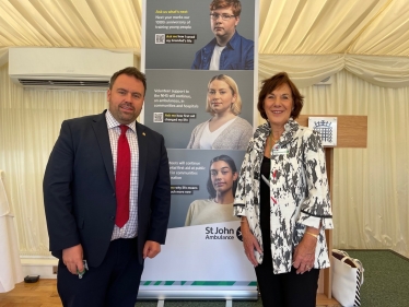 Chris Loder MP with Carole Lawrence-Parr, Chief President of St John Ambulance